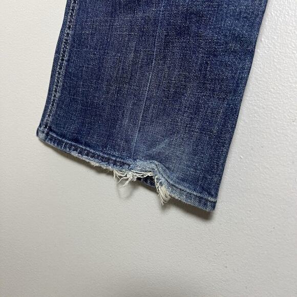 7 For All Mankind Womens A Pocket Flare Jeans Denim Sz 30 32 Low Rise USA Boho - Picture 12 of 16